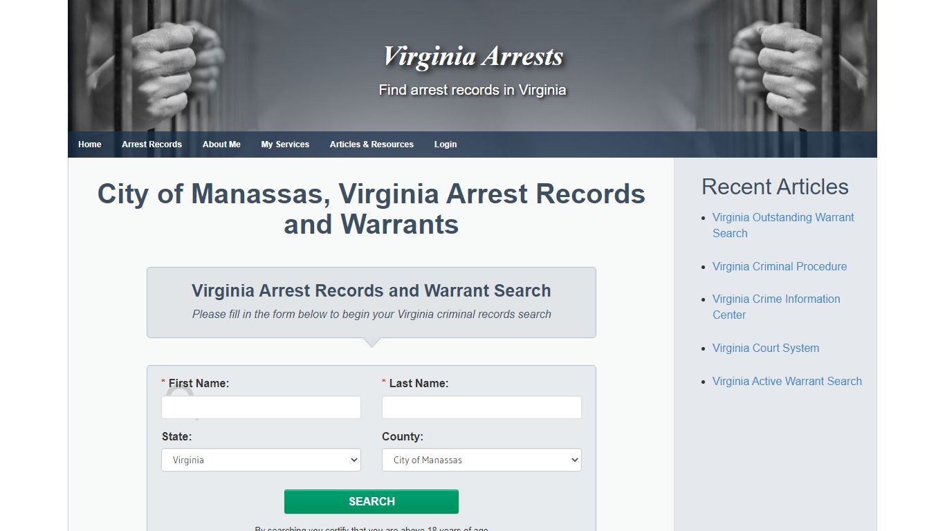 City of Manassas, Virginia Arrest Records and Warrants