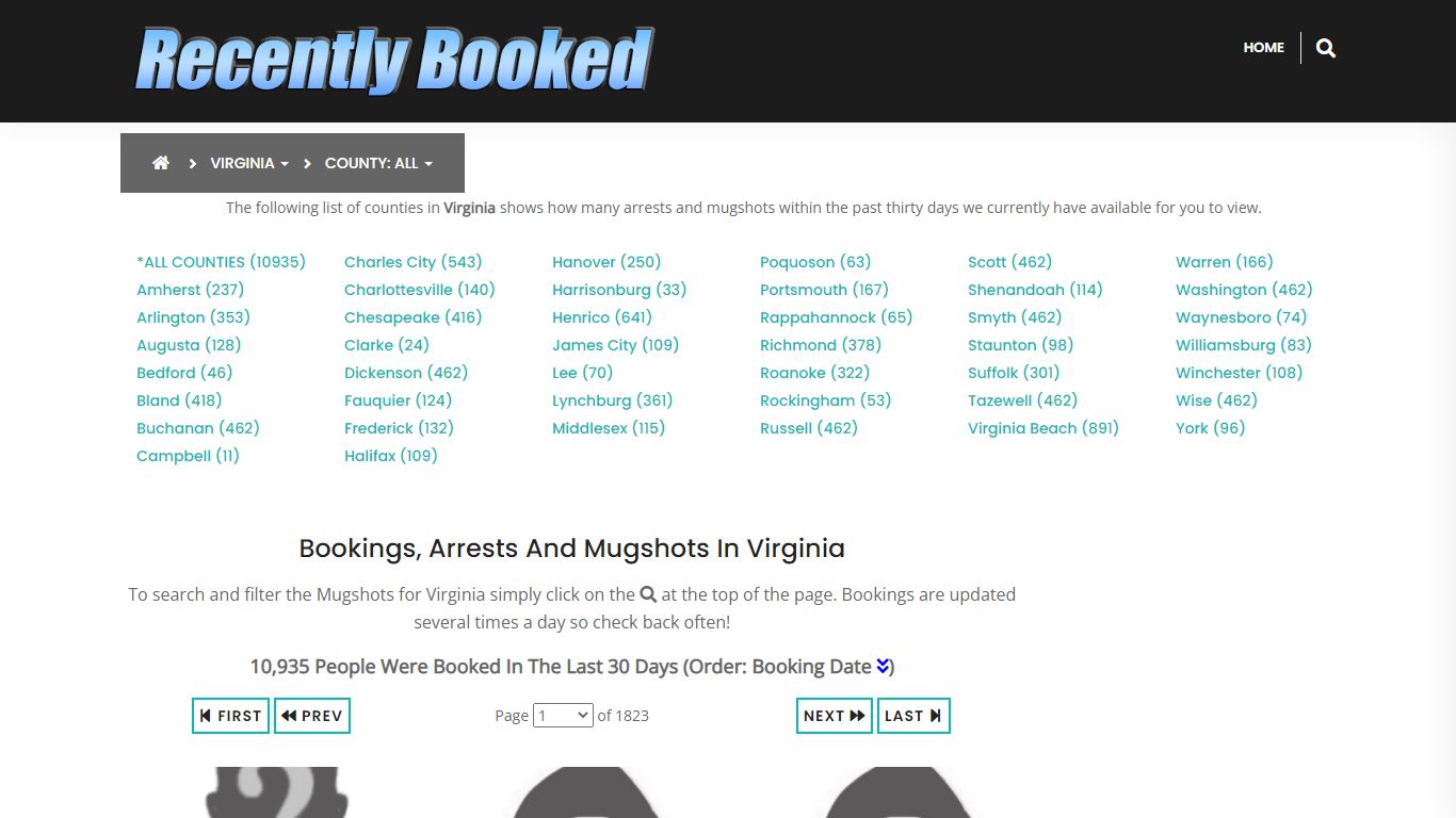 Recent bookings, Arrests, Mugshots in Virginia - Recently Booked